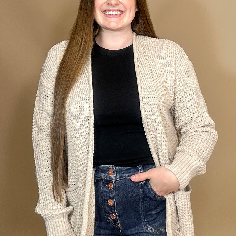 Waffle Knit Cardigan