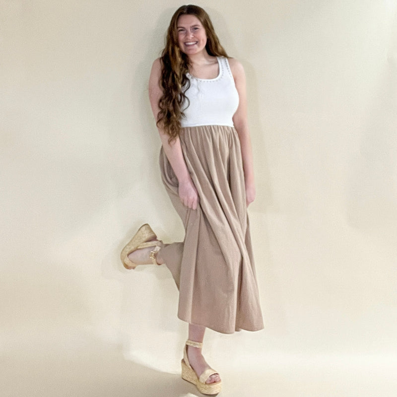 Mixed Media Midi Dress