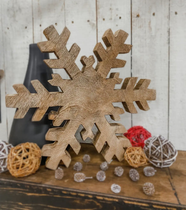 Natural Wood Snowflake