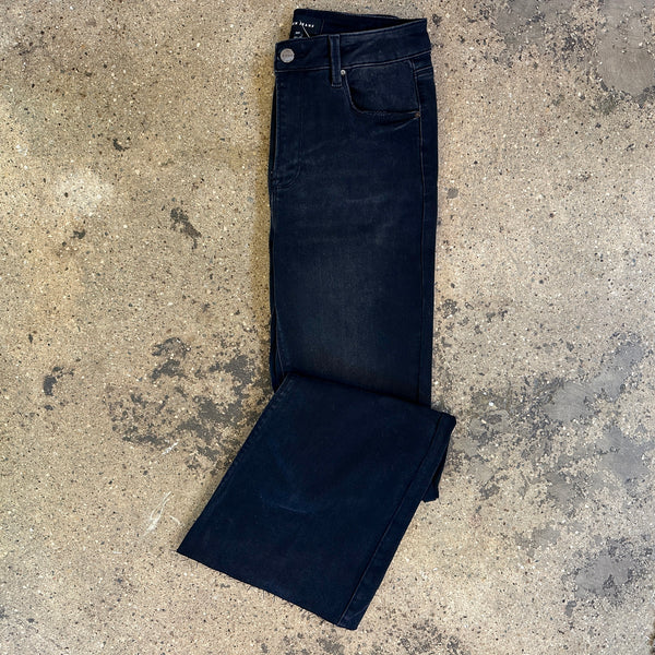 High Rise Flare Raw Cut Hem Jeans