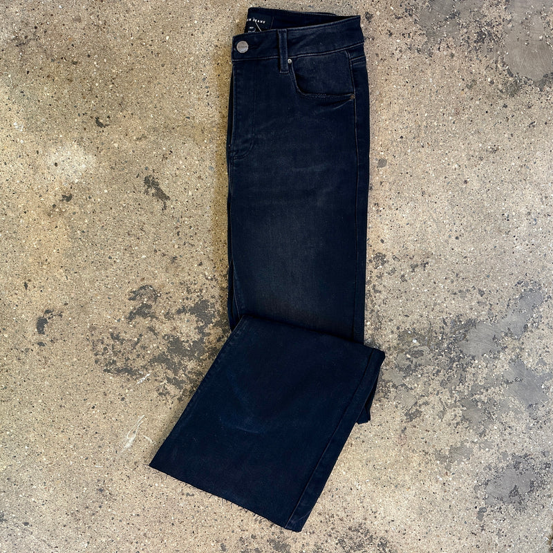High Rise Flare Raw Cut Hem Jeans