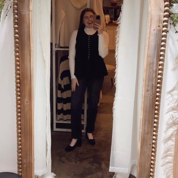 Knit Button Down Peplum Vest