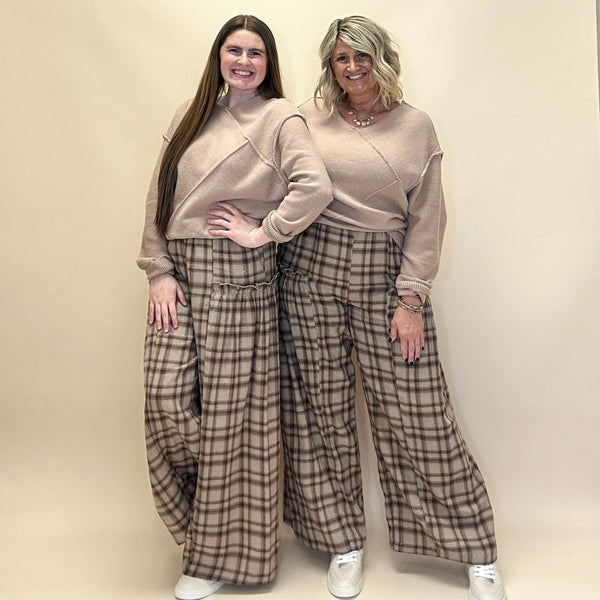 Plaid Flare Pants