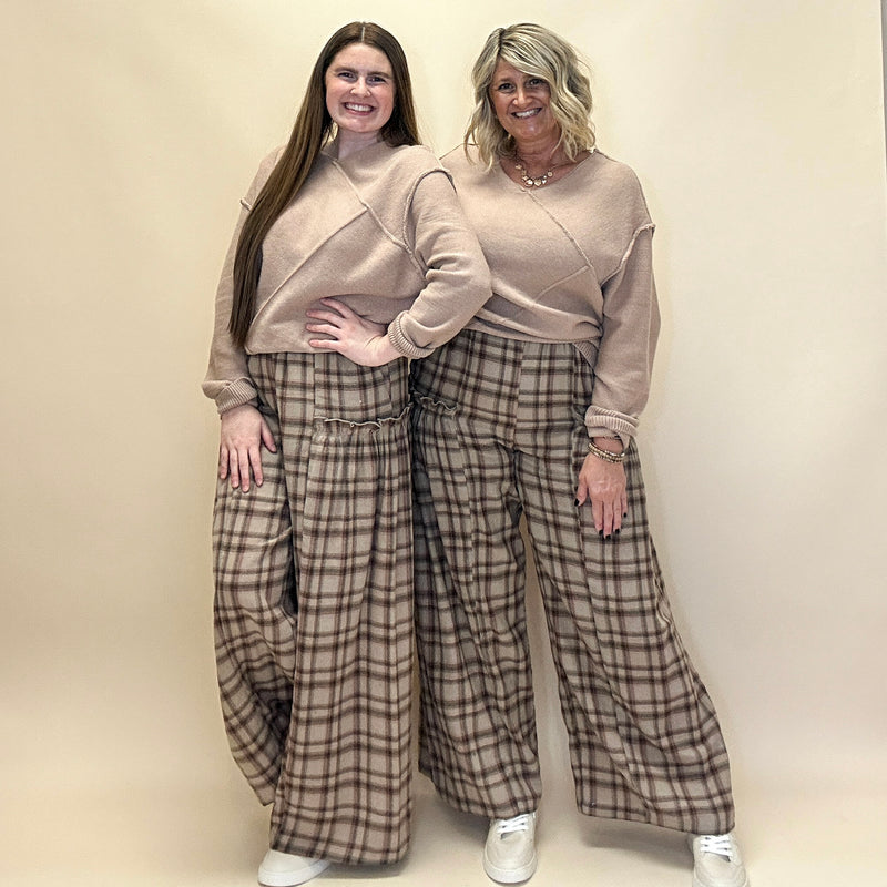 Plaid Flare Pants
