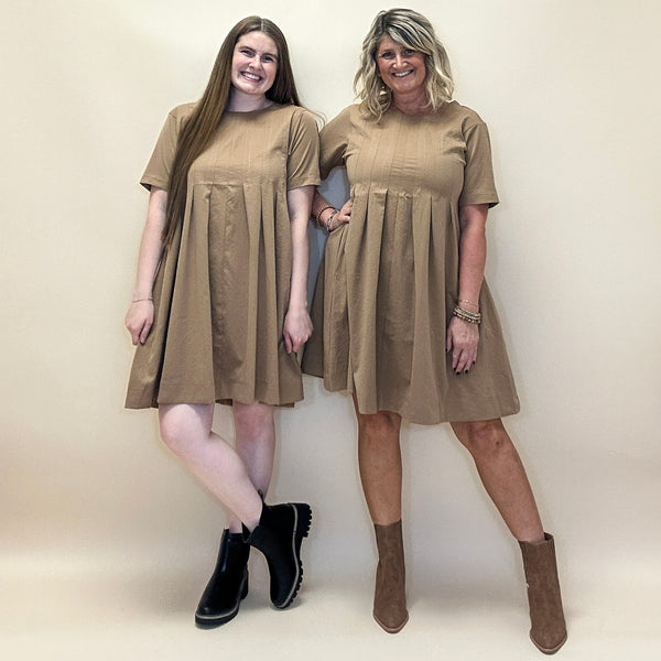 Pleated Flare Dress