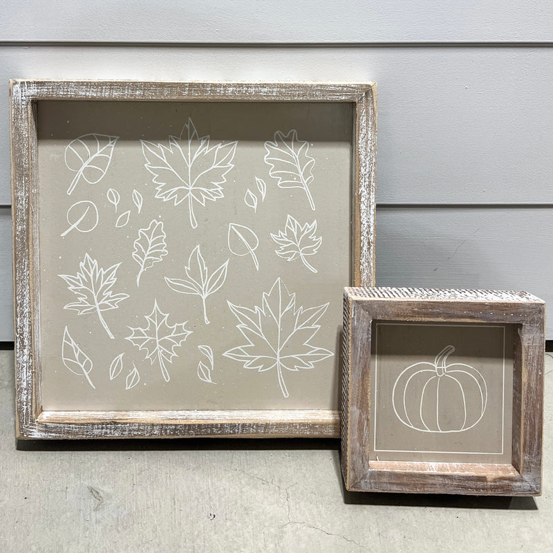 Small Reversible Halloween/Fall Wood Sign