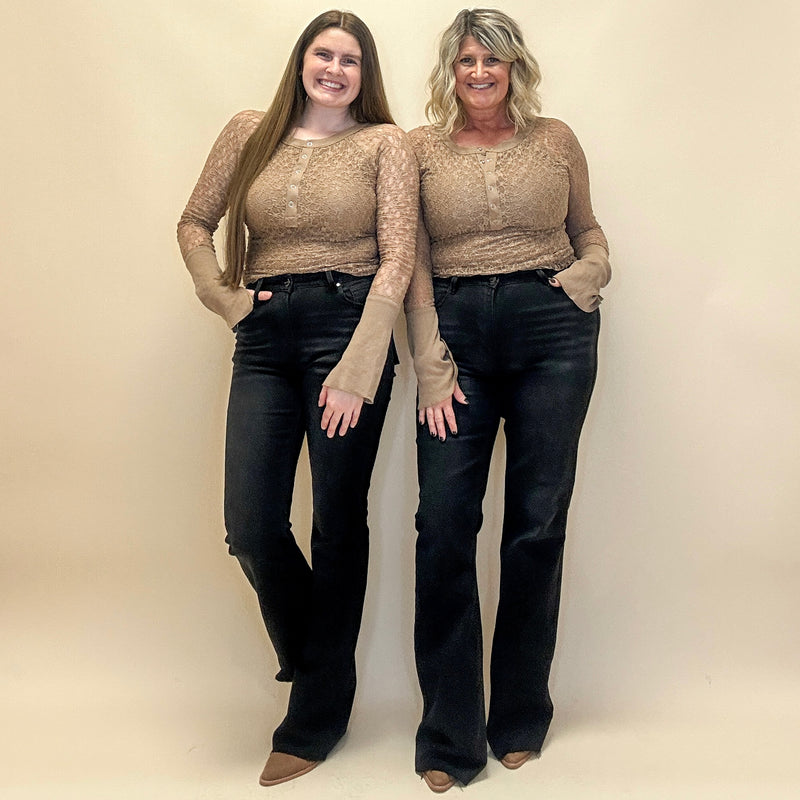 Floral Lace Henley Top
