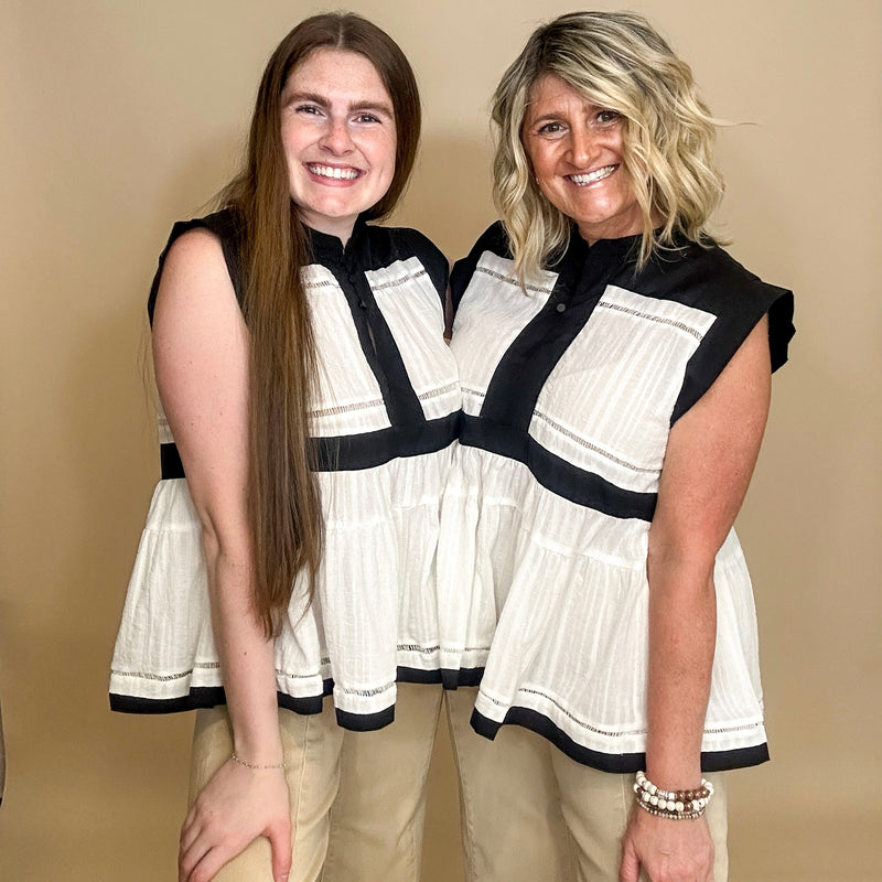 Contrast Trim Detail Blouse