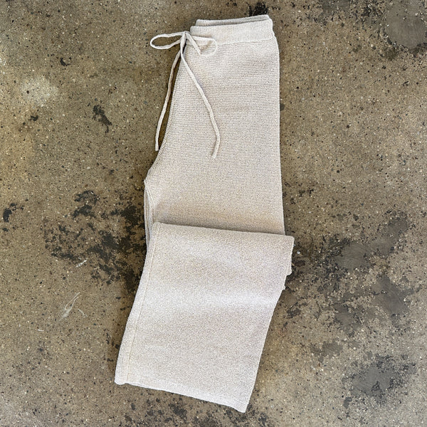 Textured Knit Drawstring Pants