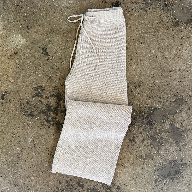 Textured Knit Drawstring Pants