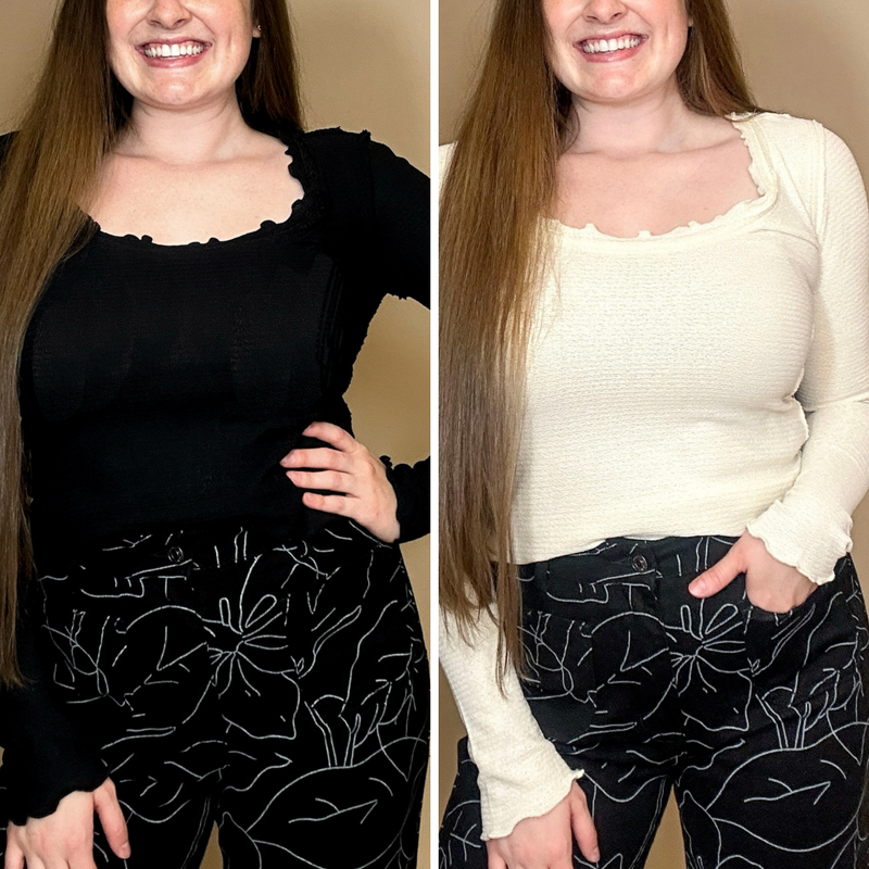Ruffled Scoop Neck Long Sleeve Top
