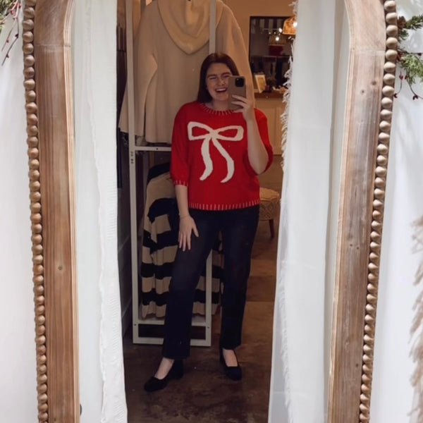 Bow Stitched Detail Sweater