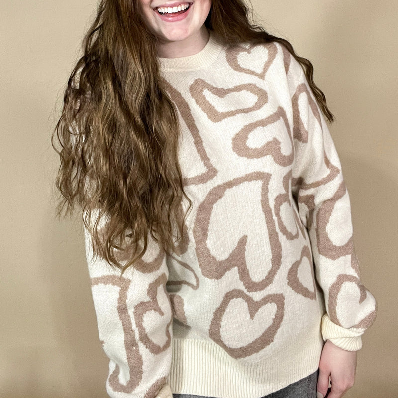 Abstract Heart Sweater
