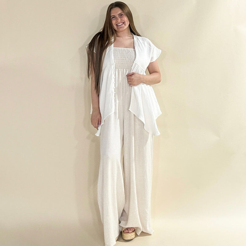 Gauze Button Down Blouse