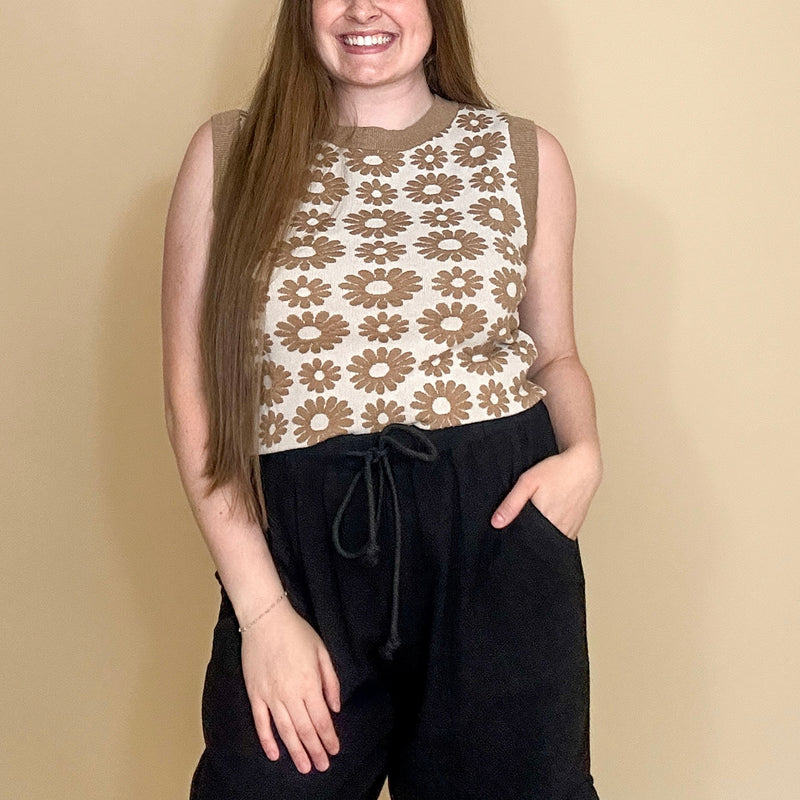 Floral Sweater Knit Top