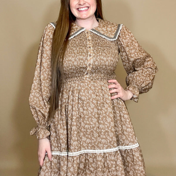 Smocked Doll Collar Dress