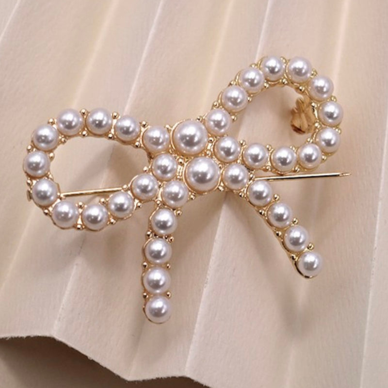 Pearl Bow Brooch