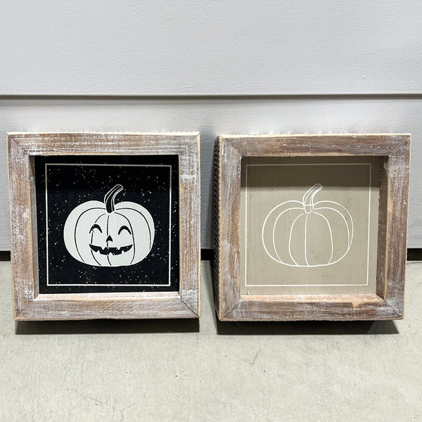 Small Reversible Halloween/Fall Wood Sign