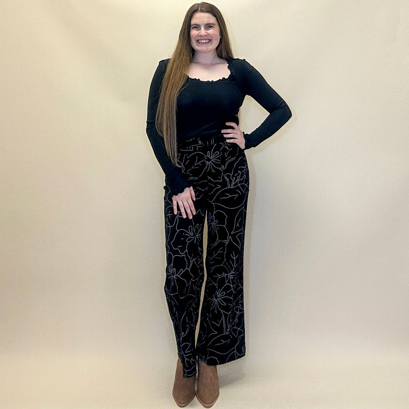 Ruffled Scoop Neck Long Sleeve Top