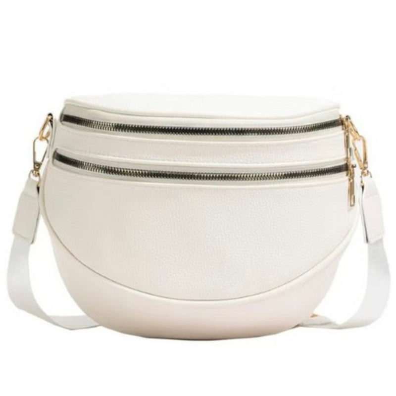 Double Zip Leather Belt Bag