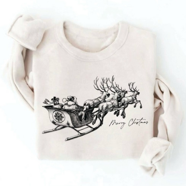 'Merry Christmas' & Sleigh Crewneck (PRE-ORDER)