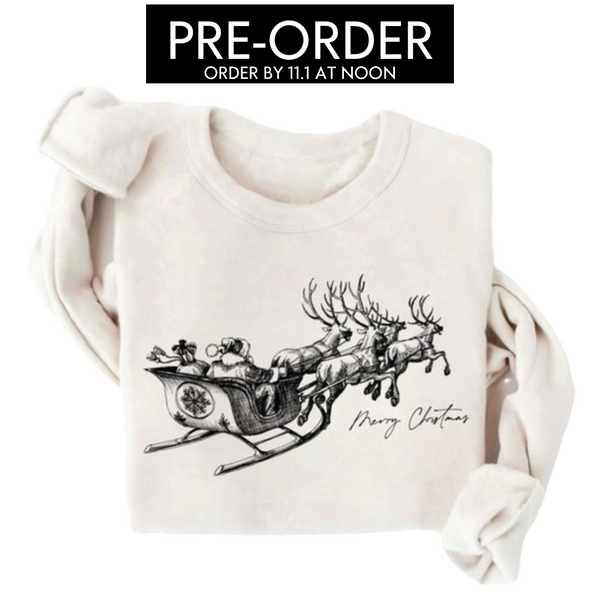 'Merry Christmas' & Sleigh Crewneck (PRE-ORDER)