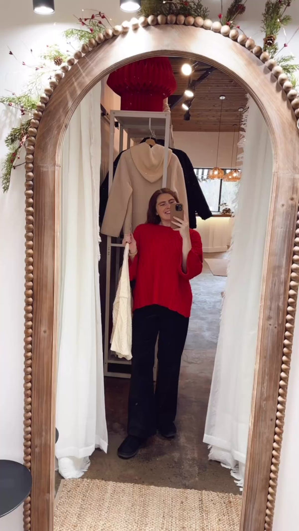 Cable Knit Bell Sleeve Sweater