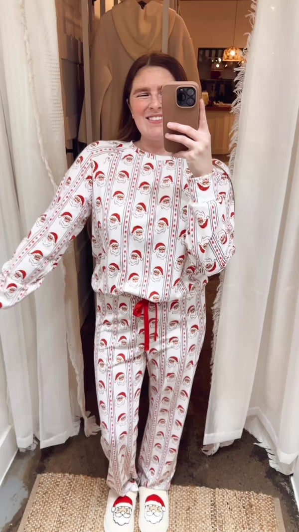Christmas Striped Print Pajamas