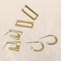 Geo Hoops Earring Set