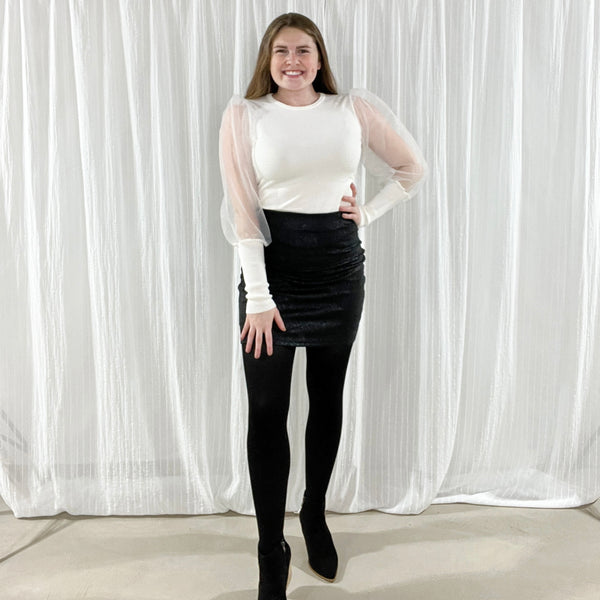 Metallic Foil Mini Skirt