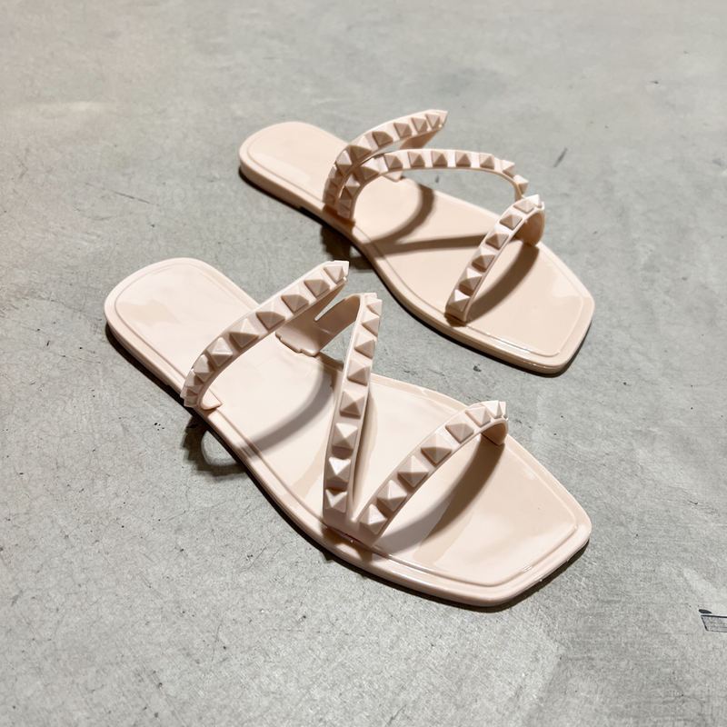 Studded Z Strap Flat Sandals