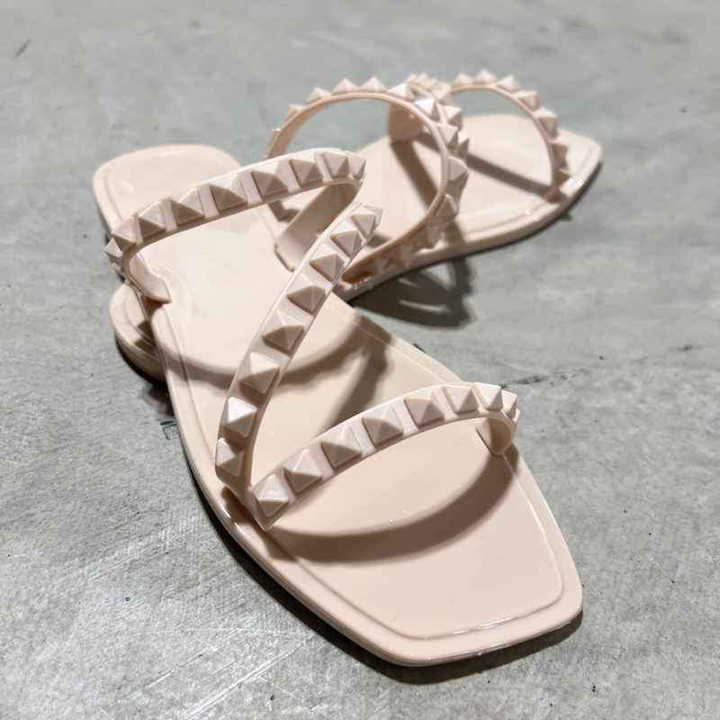 Studded Z Strap Flat Sandals